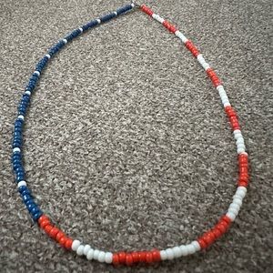 American flag beaded choker necklace